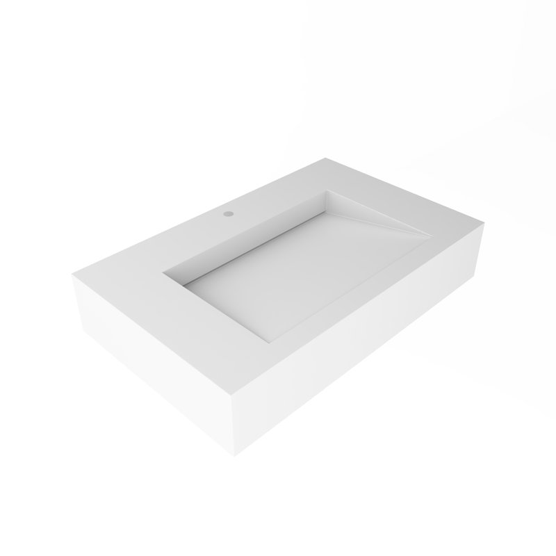 CastelloUSA Boyter 30" Rectangular Solid Surface Wall Mount Bathroom